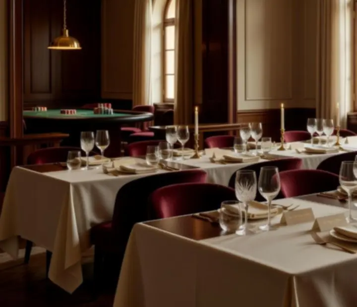 Elegantně prostřený stůl pro firemní akci v restauraci BrightChoiceCZ