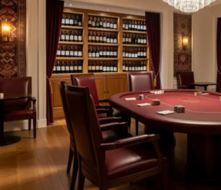 Privátní pokerový salonek BrightChoiceCZ s osvětleným stolem a pohodlným sezením