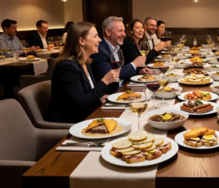 Stůl připravený na degustační večer s vínem a menu v BrightChoiceCZ